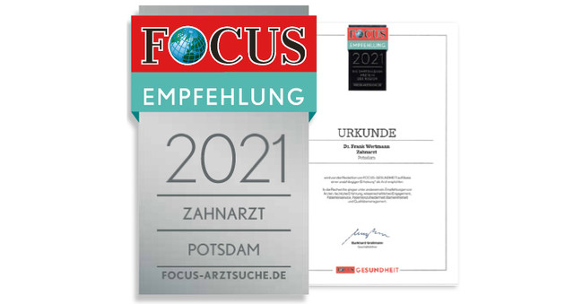 Focus Empfehlung 2021: Empfohlener Arzt in der Region