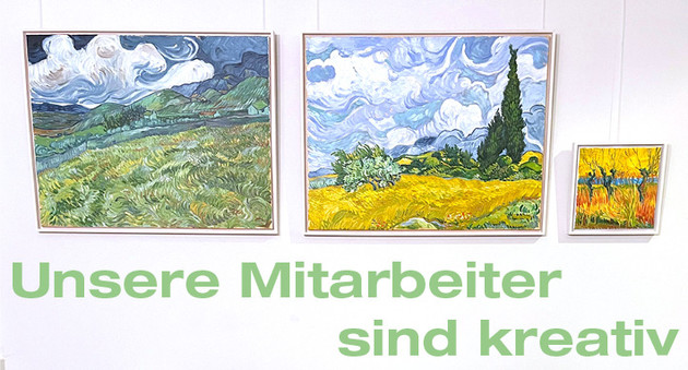 Unsere Mitarbeiter sind kreativ – Mona Mrzik malt gerne und stellt bei uns aus.