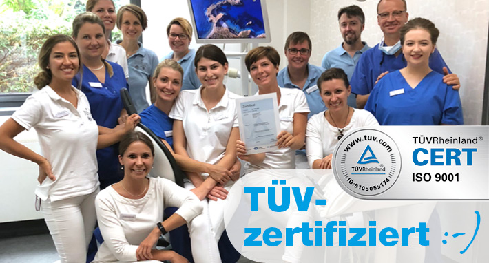 Unsere Zahnarztpraxis in Potsdam ist TÜV-zertifiziert – für Ihre und unsere Sicherheit!